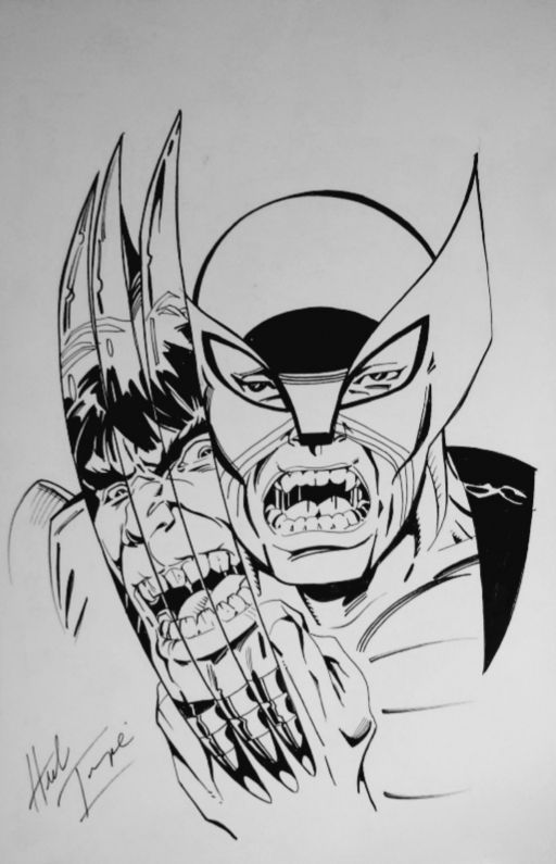 Wolverine Original Art Canvas Sketch 6x8 (1 of 1) Marvel