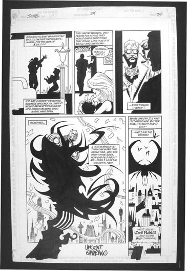 Batman: Shadow Of The Bat # 24 1994 Knightquest The Crusade The Immigrant:  Rosemary's Baby End Page 24 by Vincent Giarrano, in Michael Molinario's  Batman: Knightquest, The Crusade (1993) DC Comics Comic Art Gallery Room