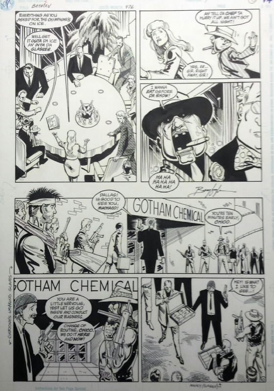 Batman # 476 1992 The Return of Scarface, Part Three: The Gig Heat! pg 10  by Norm Breyfogle, in Michael Molinario's Batman (1940) DC Comics Comic Art  Gallery Room