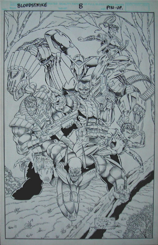 Bloodstrike # 8 1994 Pin up by Scott Sirag & Joe Sibil, in Michael ...