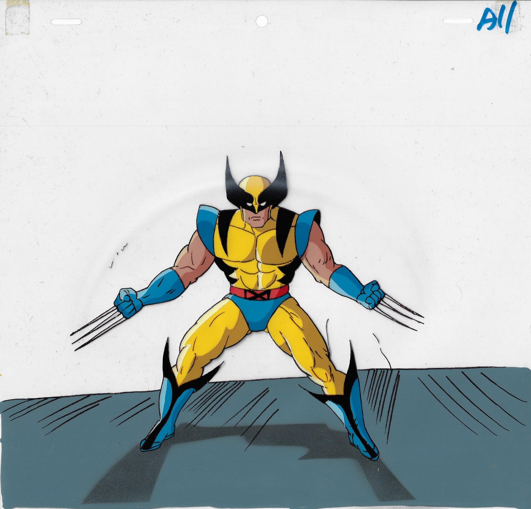 X-men The Animated Series Wolverine Cel from the main opening scene , in  Jon B's X-Men The Animated Series Art Comic Art Gallery Room