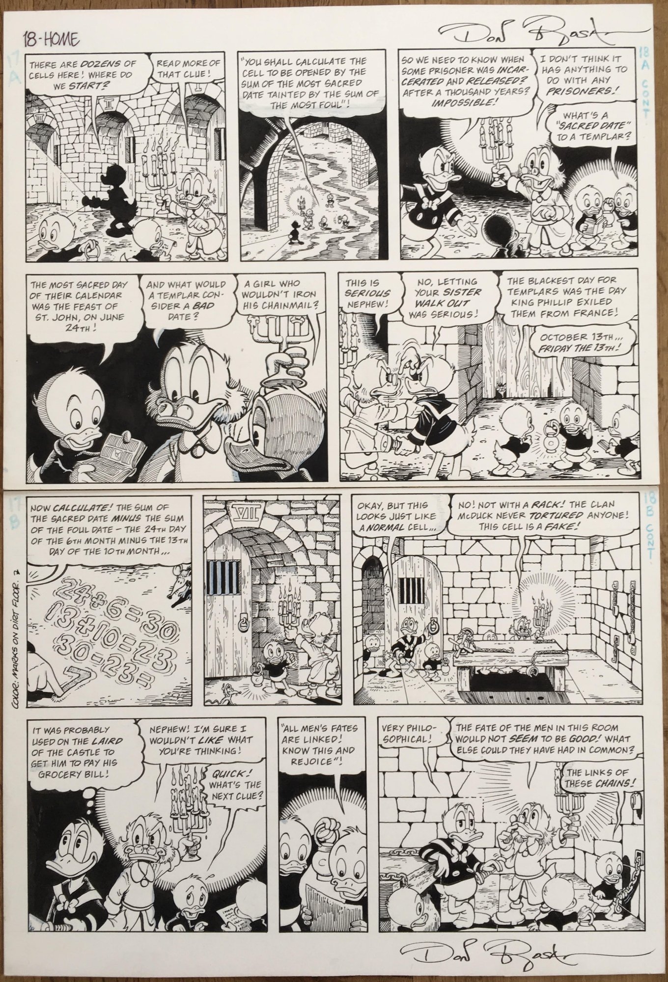 Don Rosa: Huey, Dewey, and Louie Sketch, in Eric C's Don Rosa Comic Art  Gallery Room