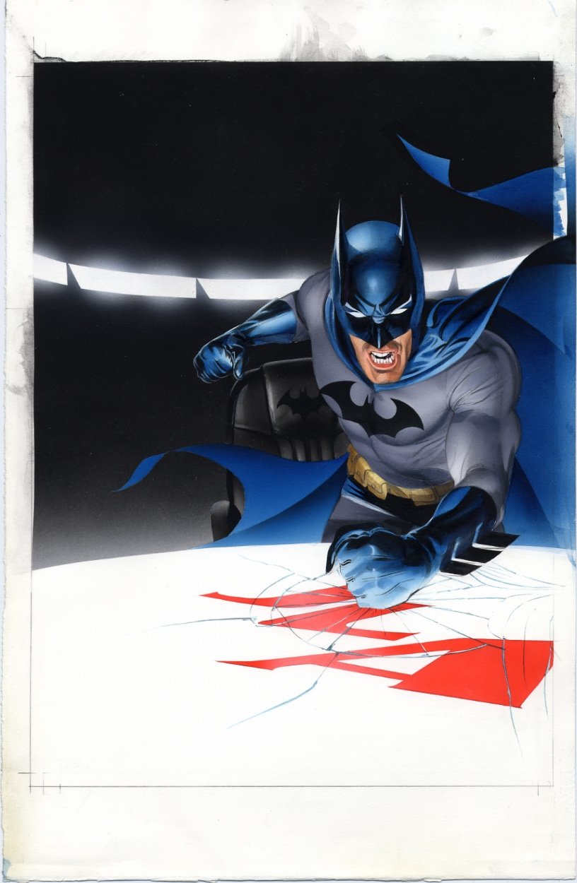 Wizard 163 Batman Cover Painting, in Mike Mayhew's Wizard Magazine Art  Comic Art Gallery Room