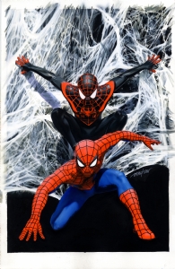 SPECTACULAR SPIDER-MEN #2 Mike Mayhew Variant Cover Painting Comic Art