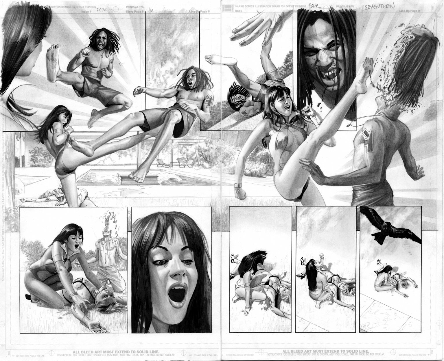 Mike Mayhew Original Vampirella #4 Pages 16 & 17, in Mike Mayhew's 