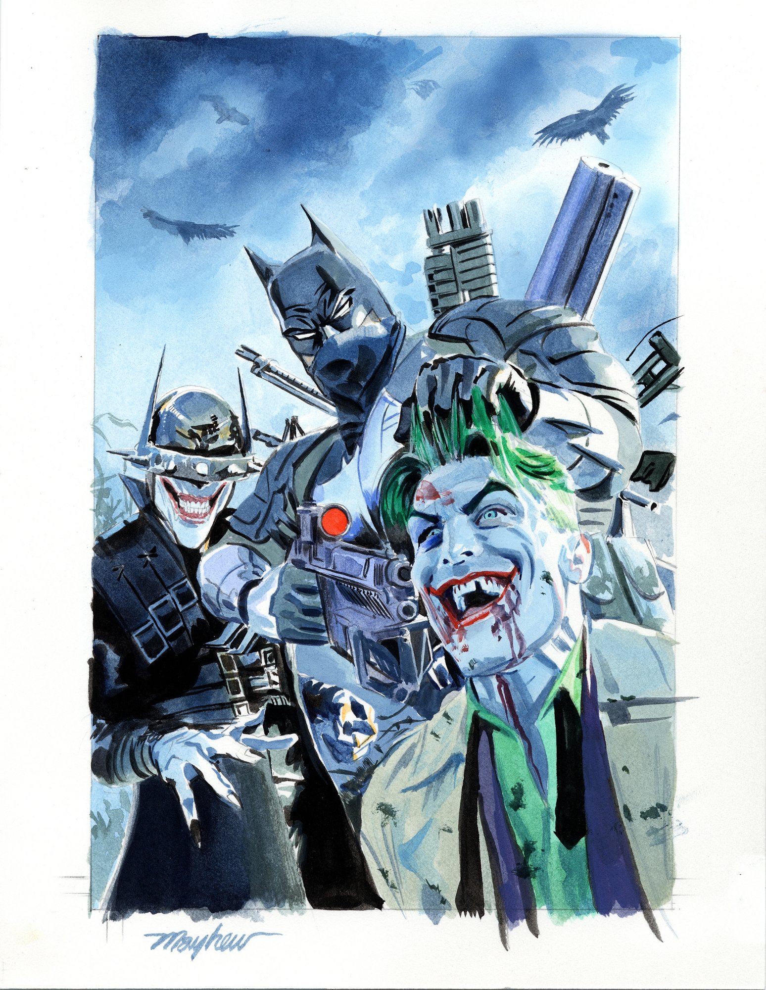 Mike Mayhew Original THE BATMAN WHO LAUGHS: THE GRIM KNIGHT #1 The Comic  Mint Variant Painted Prelim, in Mike Mayhew's DC COMICS Covers Comic Art  Gallery Room