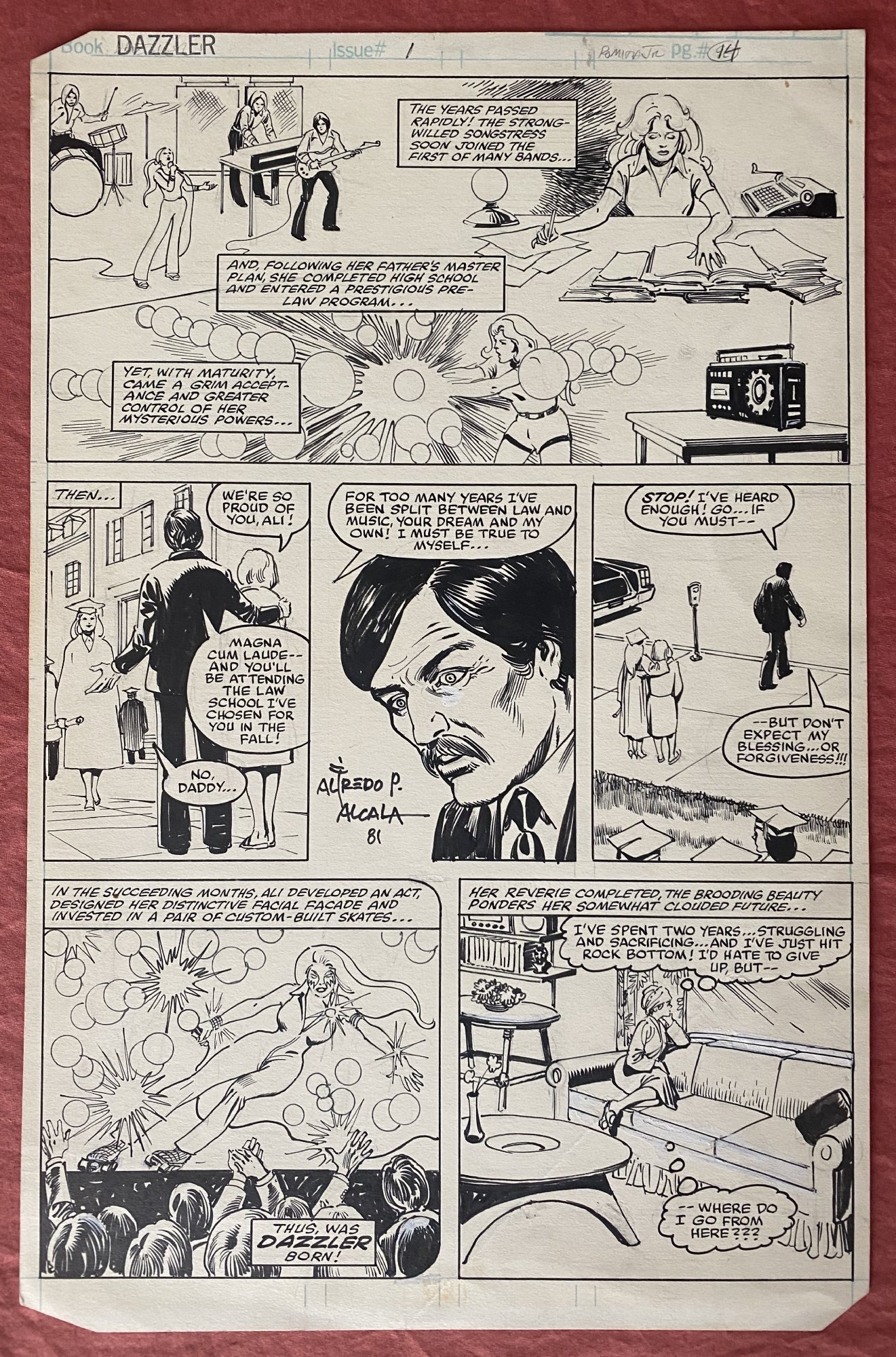 Dazzler 1 Origin Page By John Romita Jr 1981 In Paul P S Other Characters Girls Comic Art Gallery Room