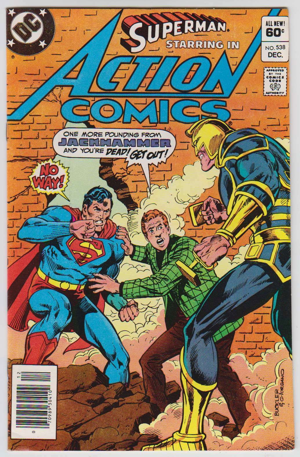 Action Comics #538 COVER by Buckler, 1982 Superman vs Jackhammer!, in ...