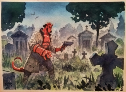 Niko Henrichon - Hellboy Comic Art
