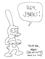 Matt Groening Life in Hell sketch Comic Art