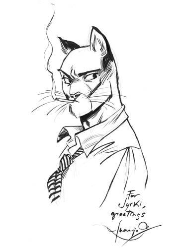 Blacksad sketch, in Jyrki Vainio's Sketches - European Cartoon Art 1 ...