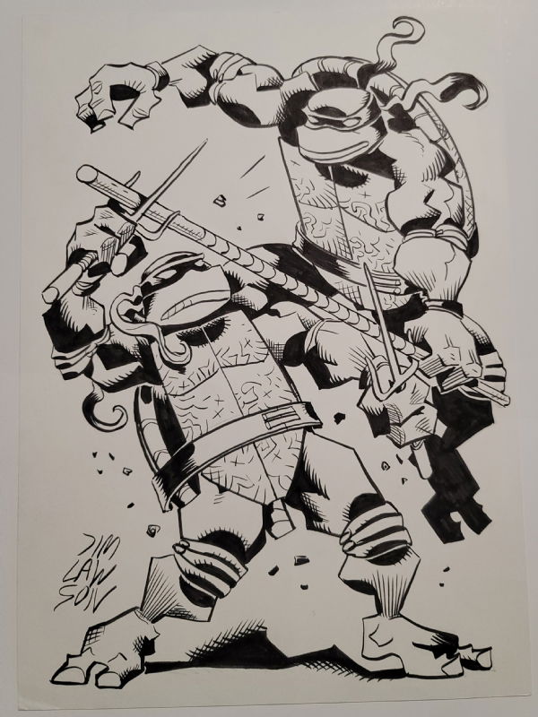 Donatello vs Raphael, in Tom Spencer's My Collection Comic Art Gallery Room