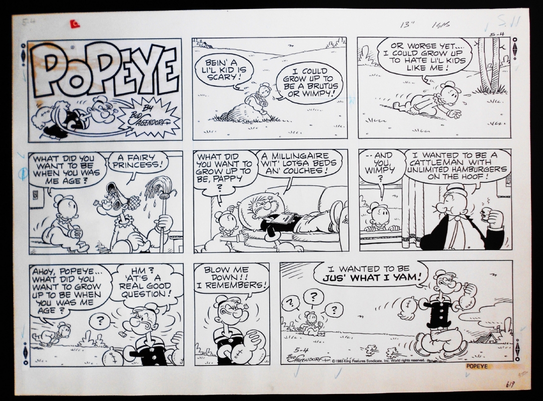 Popeye Sunday Strip 5 4 80 In Anthony Guerriero S Popeye Comic Art Gallery Room
