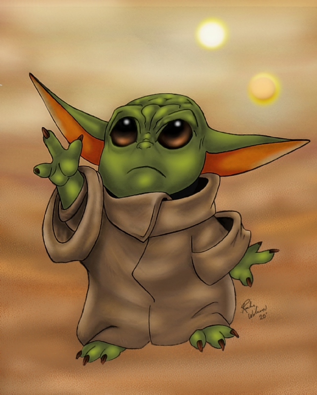Baby Yoda Color In Richi Wilson S Colored Drawings Comic Art Gallery Room