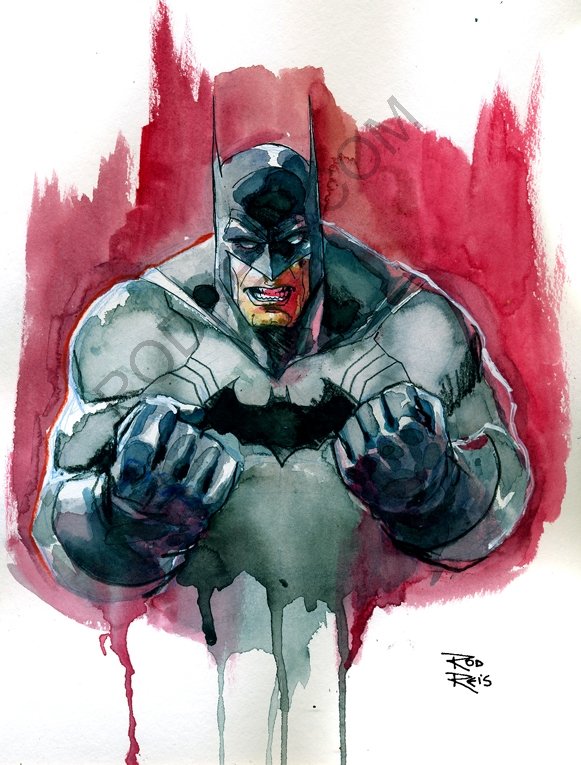 Bleeding Batman, in Rod Reis's Commissions and artwork Comic Art Gallery  Room