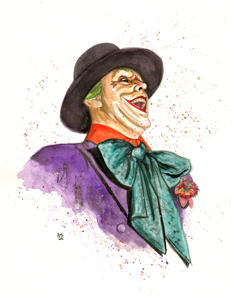 Jack Nicholson Joker Commission For Sale, In John Parrish'S Commission  Sketches For Sale Comic Art Gallery Room