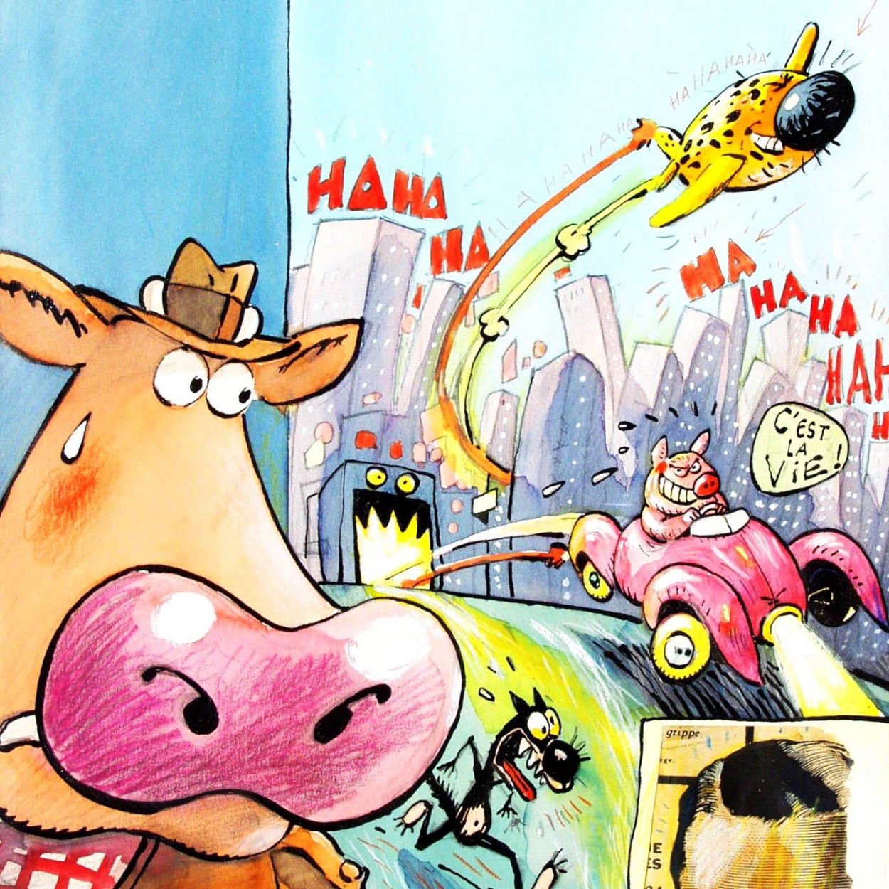 1996 - Kobe de Koe / La Vache - Stripschrift (Magazine cover in color ...