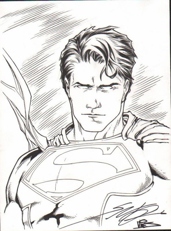 Shane Davis Superman 9x12 Inked by Dexter Vines, in Cameron G's ...