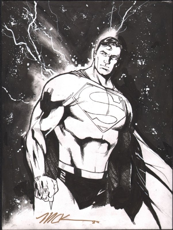 Matthew Clark Superman 9x12, in Cameron G's Sketches Comic Art Gallery Room