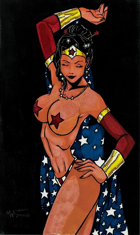 Wonder Woman in Lingerie, in John P's Sexy - Single Character Comic Art  Gallery Room