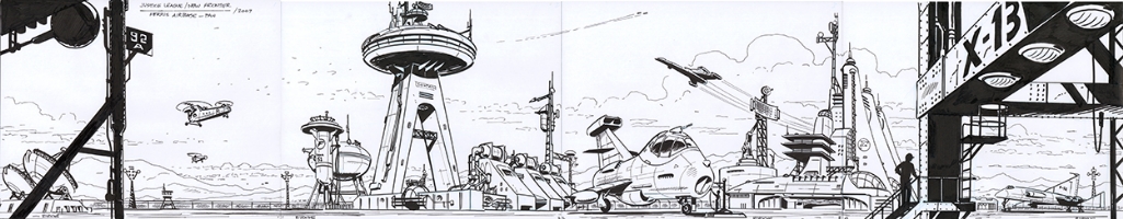 The New Frontier - Ferris Airbase Pan Comic Art