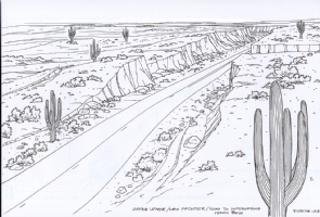 The New Frontier - Ferris Airbase Desert Road Comic Art