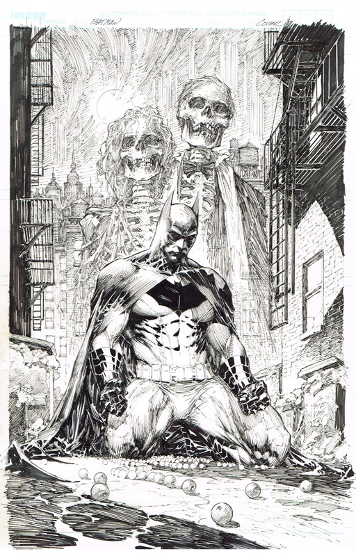 Batman Black & White # 1 Cover by Marc Silvestri SOLD, in Marc Silvestri's  Art For Sale Comic Art Gallery Room