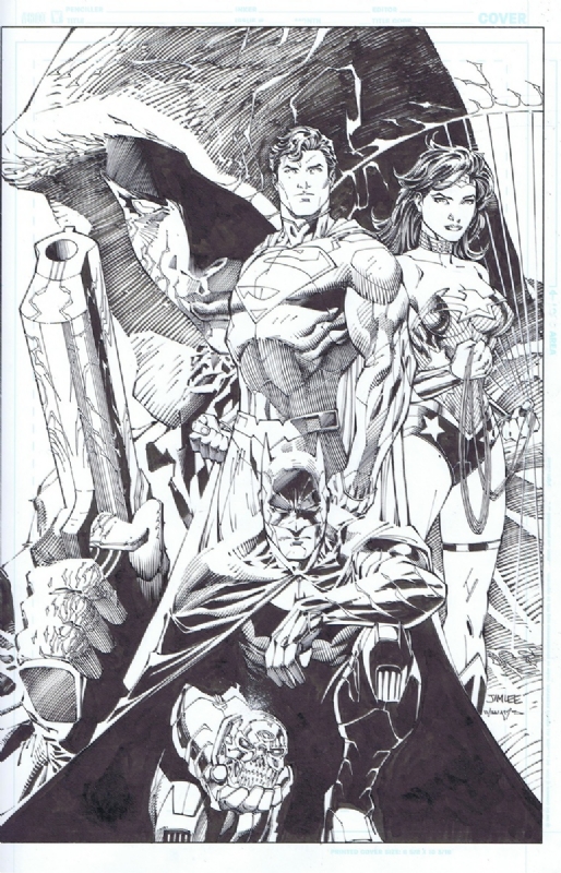 2012 FCBD DC The New 52 featuring Batman, Superman, Wonder Woman and  Pandora, in Wayne Mousseau's Jim Lee Comic Art Gallery Room