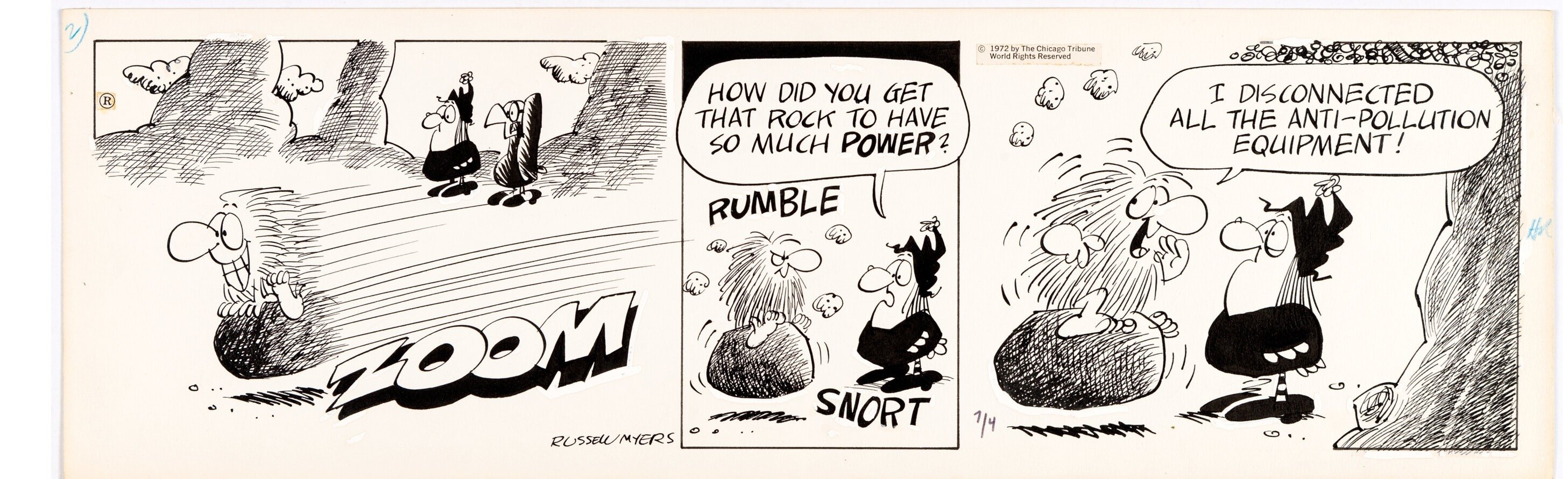 Broom Hilda Daily Comic Strip 7 4 72 In Wayne Mousseaus Russell Myers