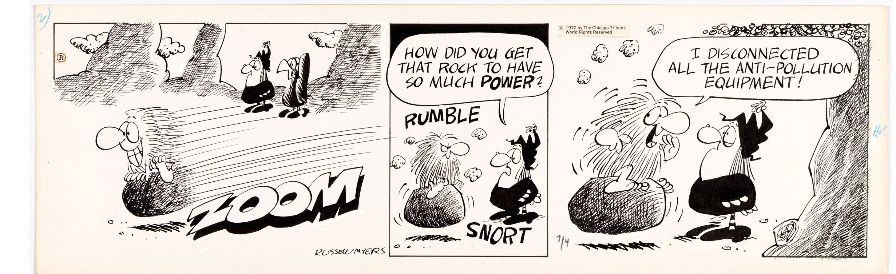 Broom-Hilda Daily Comic Strip 7-4-72, in Wayne Mousseau's Russell Myers ...