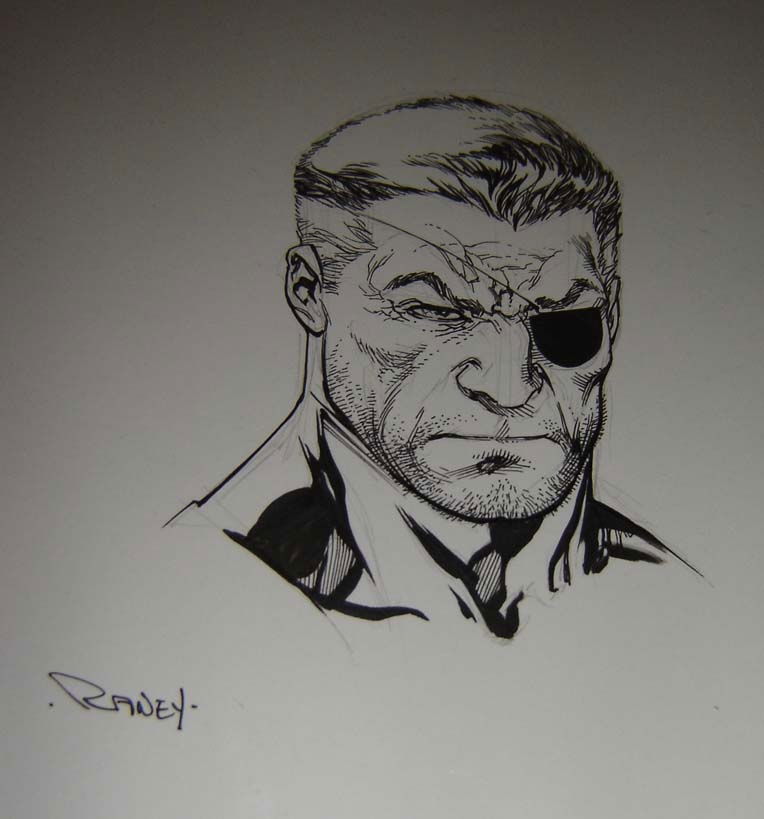 Nick Fury by Tom Raney, in Alex Squiers's Sketches Comic Art Gallery Room