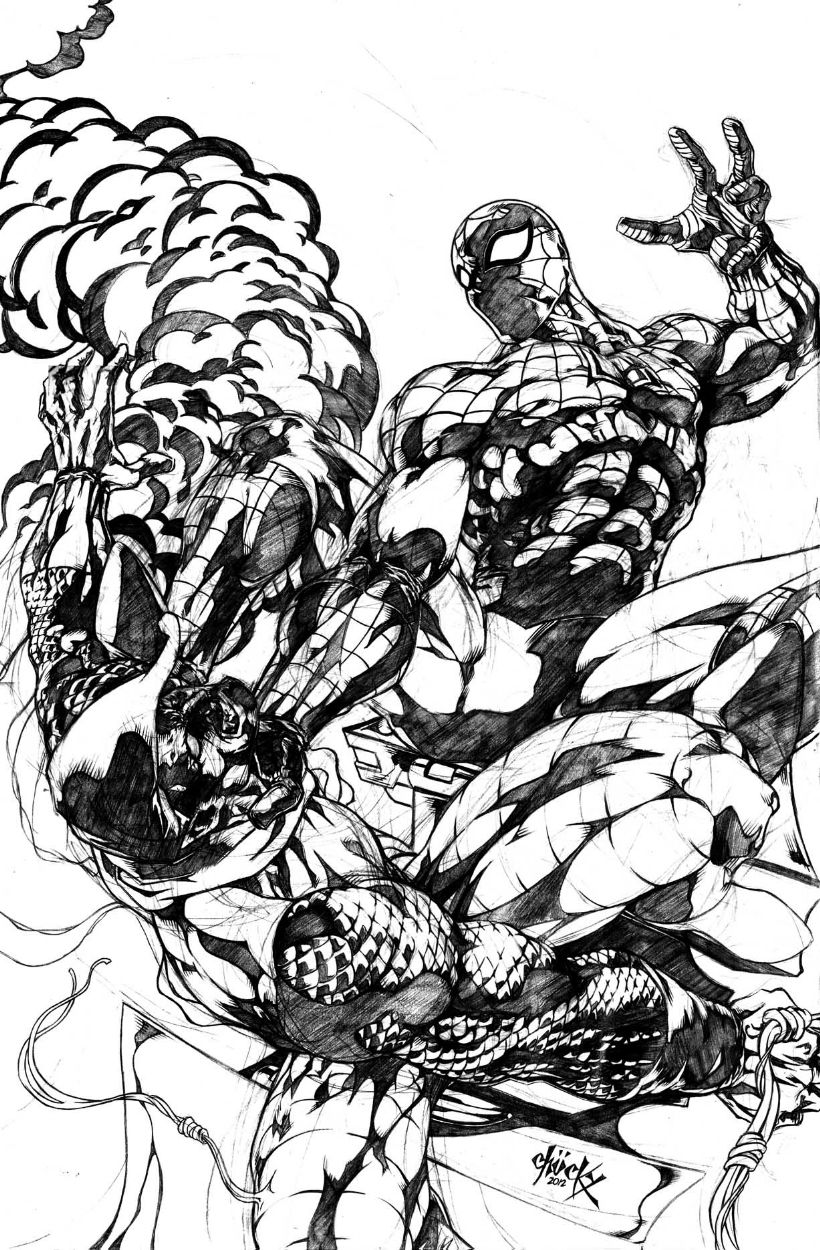 Spiderman VS Green Goblin, in Chucky Penero's My Pencils Comic Art Gallery  Room