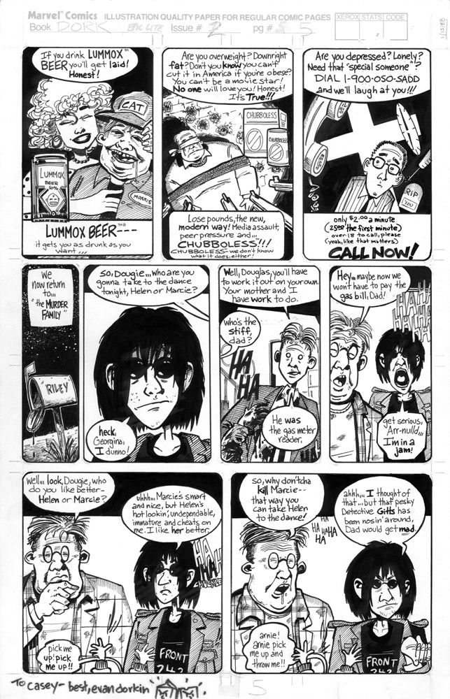 Dork 2 Page 5 In Casey Joness Dorkin Evan Comic Art Gallery Room