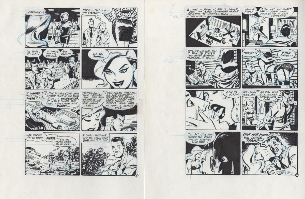 Two of a Kind pags 3-4 by Timm, in Albert Moy's Bruce Timm Comic Art  Gallery Room
