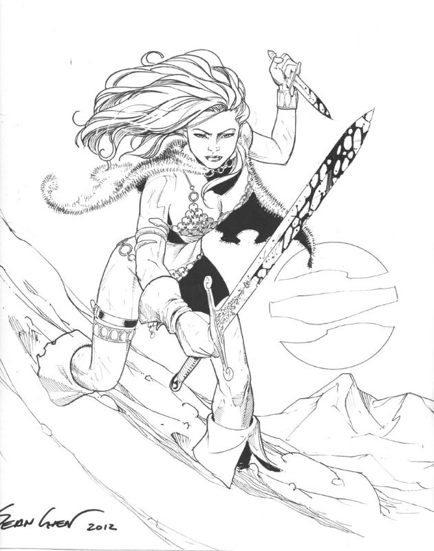 Red Sonja By Sean Chen In Royce Foo S Sean Chen Comic Art Gallery Room