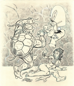 Raphael TMNT vs Cerebus (2022), Comic Art