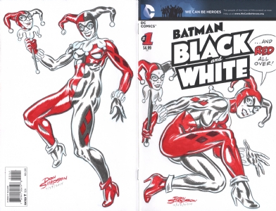 Harley Quinn Sketch Cover, Ink and Watercolor (2014), Comic Art