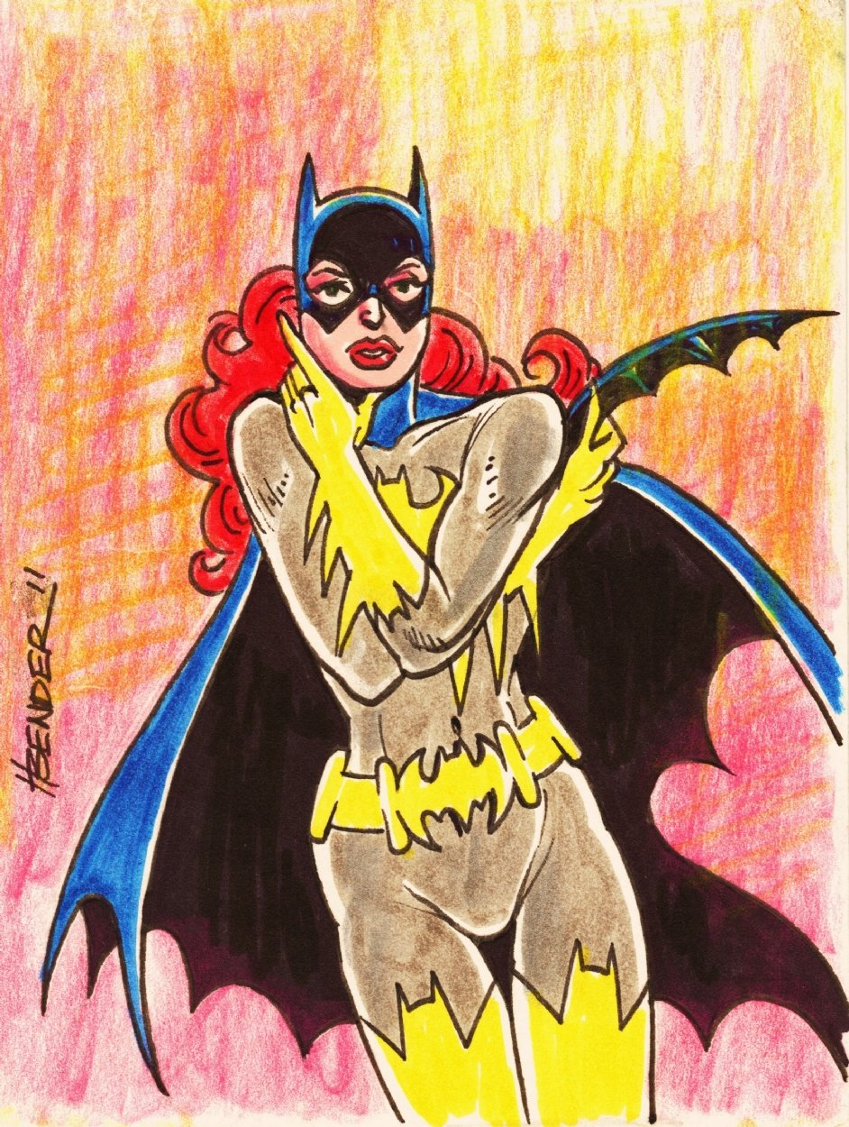 Batgirl Thought In Gotta Haveit S Howard Bender Original Postcard Art