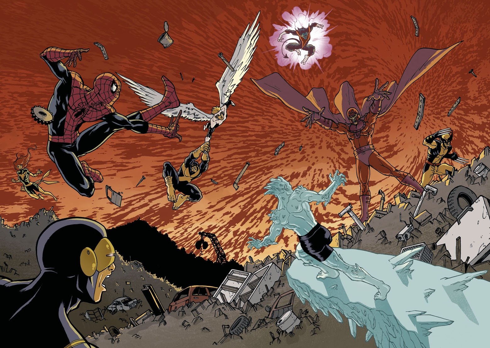 Spiderman and X-Men VS Magneto, in Johann ULLCER LEROUX's MARVEL FAN ARTS &  WORKS Comic Art Gallery Room