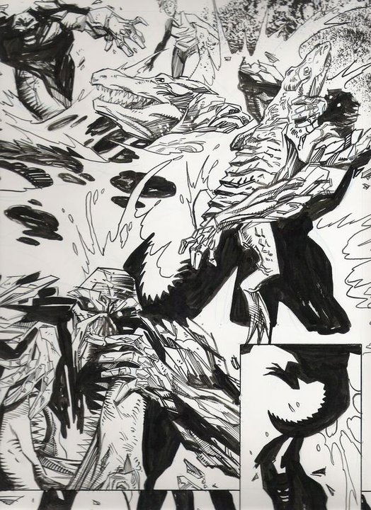 Swamp Thing Issue 162 page 10 Phil Hester Croc Fight, in Mark O'Shields ...