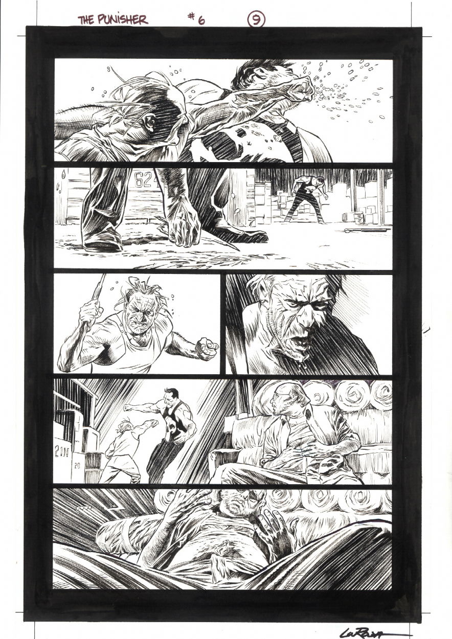 Punisher Max Issue Page Sold In Steve Burdo S Sold Comic Art Gallery Room