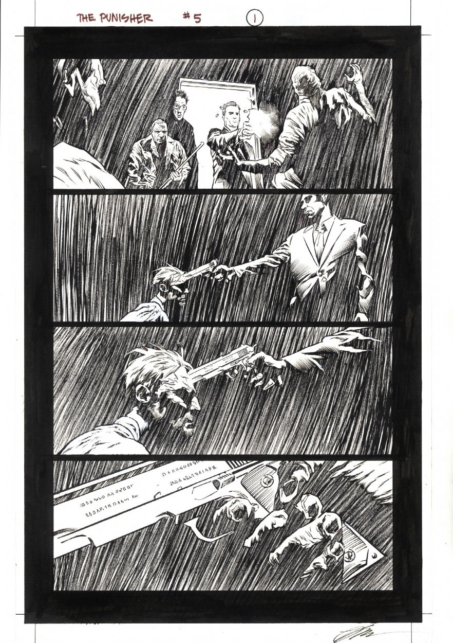 Punisher Max Issue Page Sold In Steve Burdo S Sold Comic Art Gallery Room