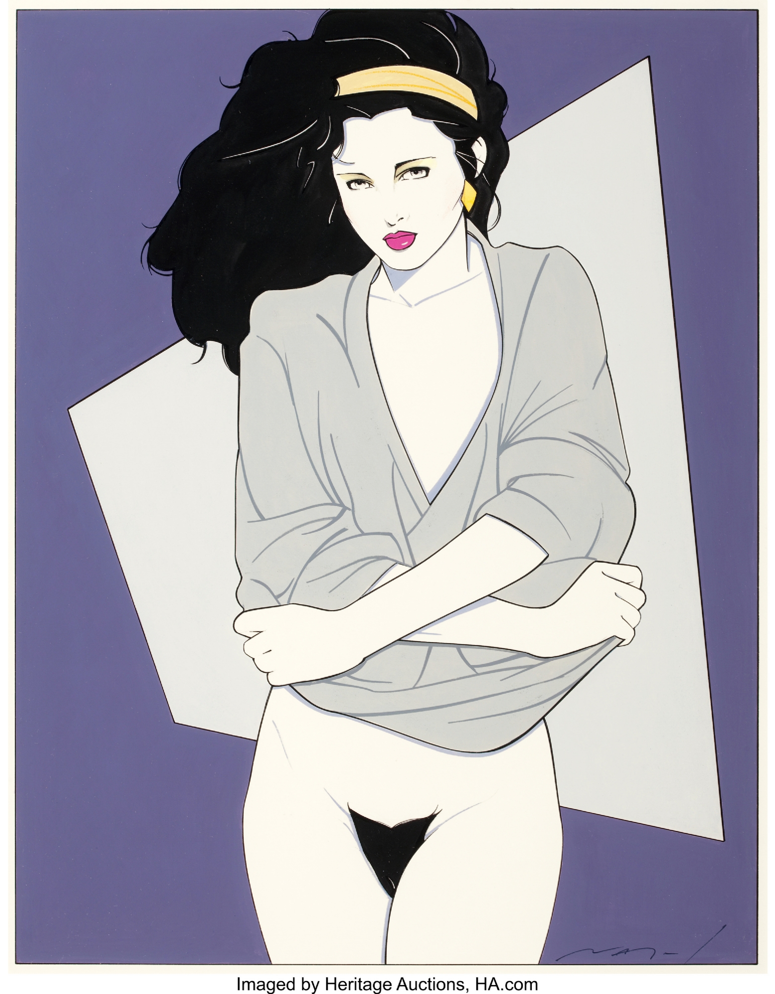 Patrick Nagel Undressing Pin-Up, in Brian Emrich's Pin-Up Gallery Comic Art  Gallery Room