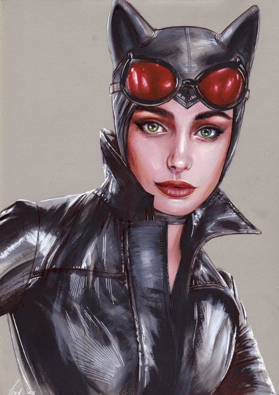 CATWOMAN SKETCH, in fred ian's HEROIC Comic Art Gallery Room