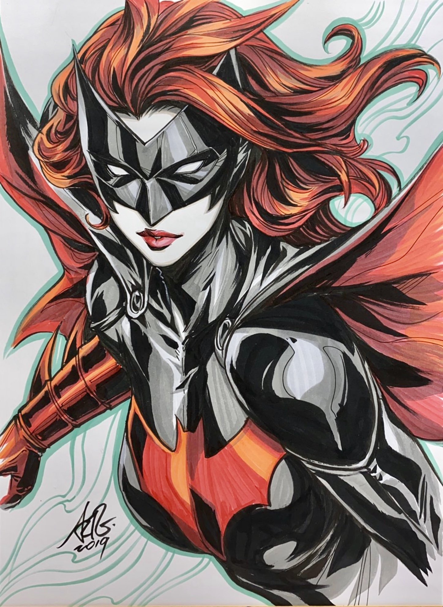 Batwoman Original Sketch Cover Of Ink And Brush 2019 Inktober Art Book Stanley Artgerm Lau In 3978