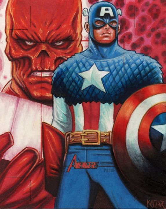 Captain America/Red Skull, in frank kadar's Sketch Cards Comic Art ...