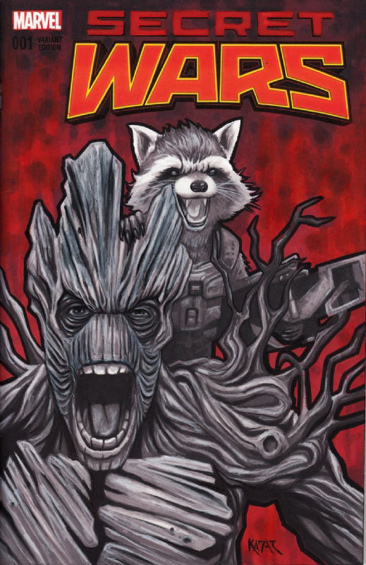 Secret Wars #1 Rocket and Groot, in frank kadar's Sketch Covers Comic ...