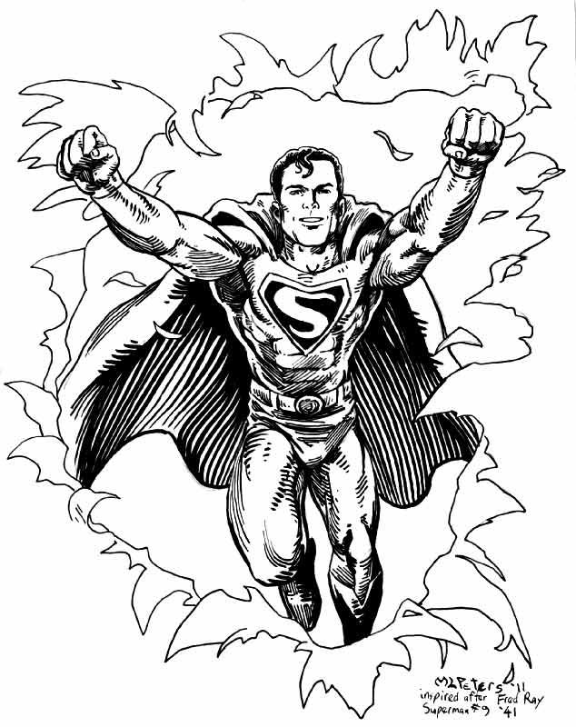 Superman, in Michael Peters's Convention Sketches Comic Art Gallery Room