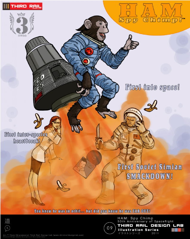 Trdl Series No Ham The Space Chimp In Thom Chiaramonte S Trdl Tribute Art Comic Art