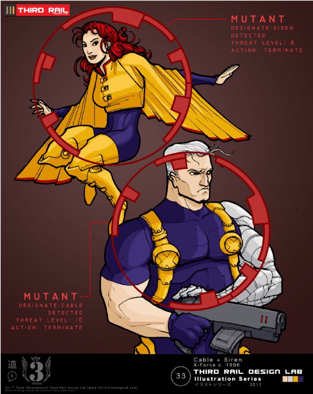 Trdl X Force Cable And Siren In Thom Chiaramonte S Trdl Tribute Art Comic Art